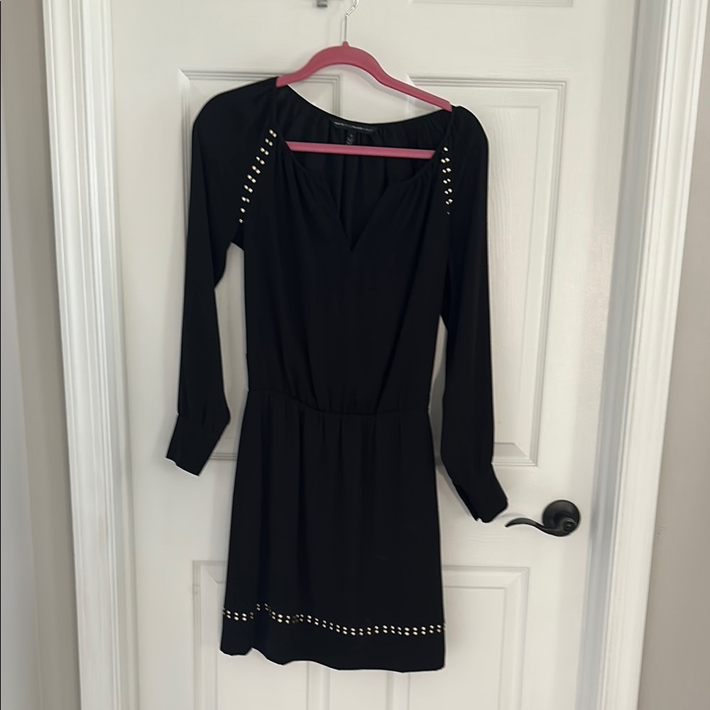 White House Black Market Black Embellished Sheath Dress